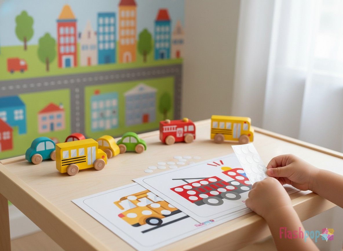 Transports – Dot Sticker Cards — Flashpop
